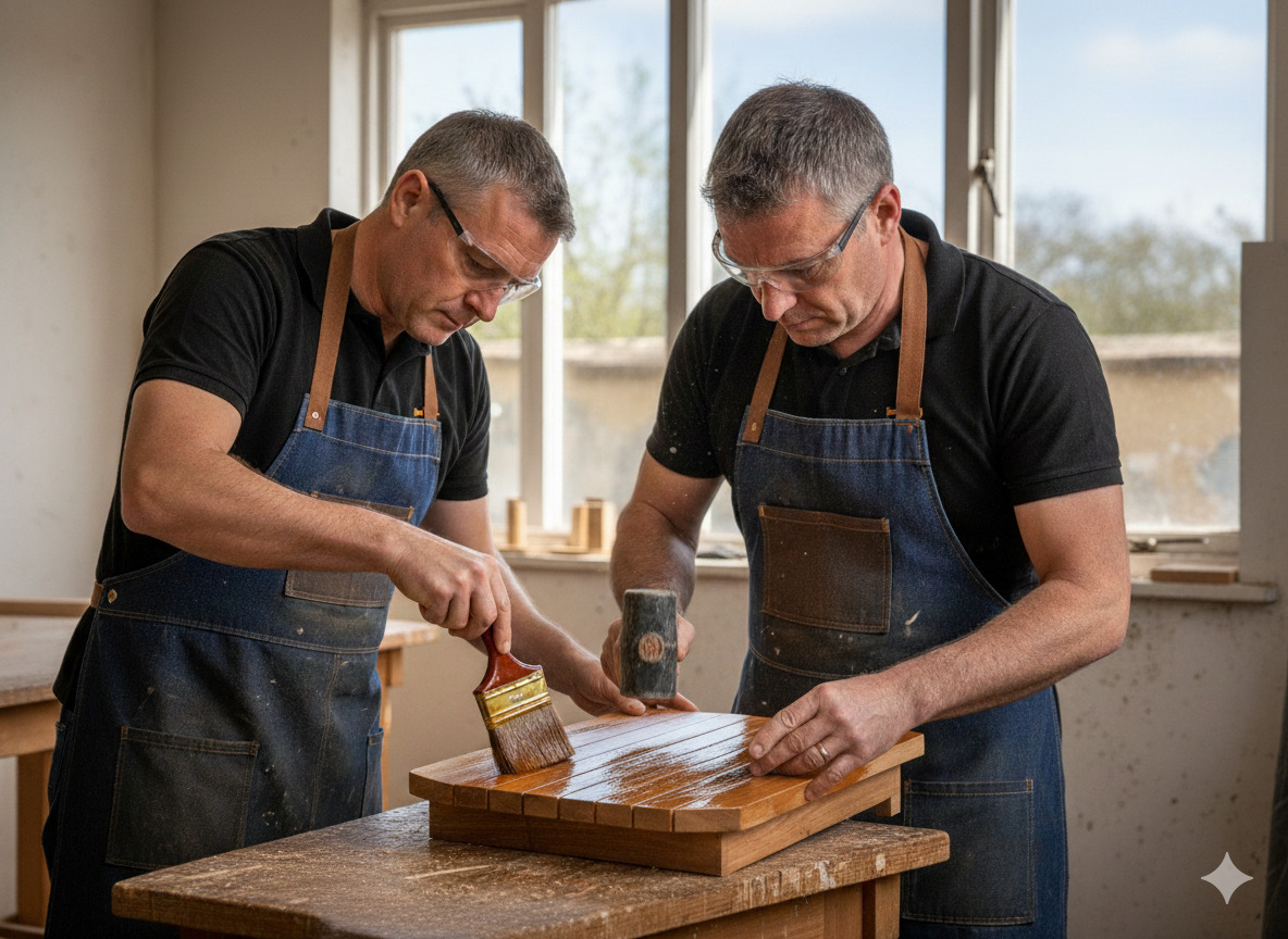 Applying protective sealant to outdoor furniture